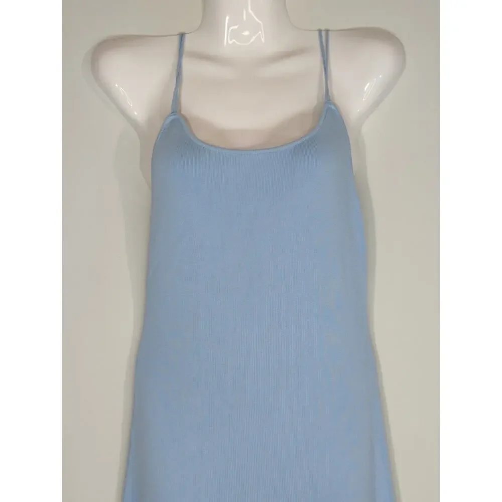 Urban Revivo Light Blue Cami Scoop Neck Slit Hem Dress MEDIUM NWT Coastal Casual